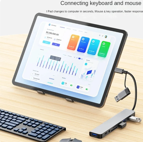 8-in-1 USB 3.0 HUB (Multi-Port USB-C, Card Readers, and Audio Jack)